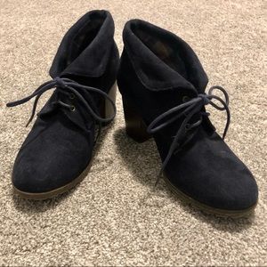 Celebrity Pink Blue Faux Suede Ankle Boots